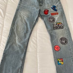 Levis jeans Kiss Ramones Santa Cruz Marley Stones